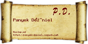 Panyek Dániel névjegykártya